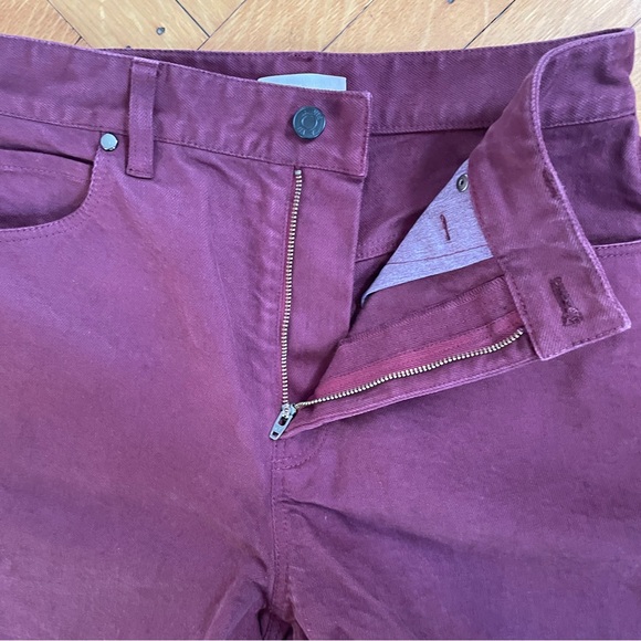 Rebecca Taylor Maroon High-Waisted Straight Leg Jeans SZ M/6 - Picture 4 of 9